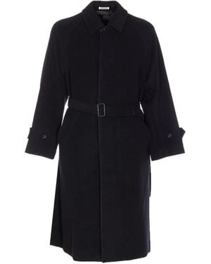 AURALEE Button Strap Coat - Blue