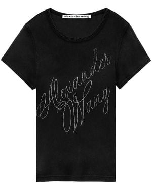 Alexander Wang Logo-Studded T-Shirt - Black