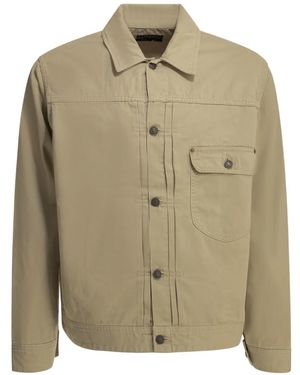 Beams Plus Veste En Jean À Détails Plissés - Green