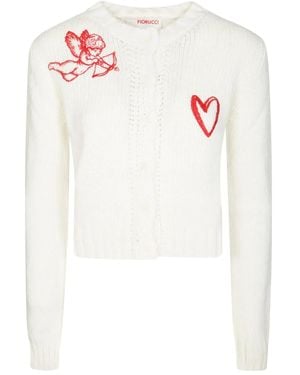 Fiorucci Heart Cupid Cardigan - White