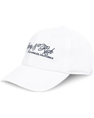 Sporty & Rich International Logo-Embroidered Baseball Cap - White