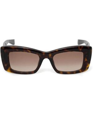 McQueen Zonnebril Met Rechthoekig Montuur - Bruin