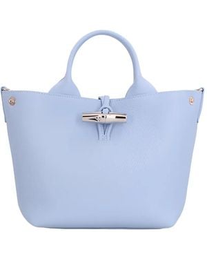 Longchamp Small Le Roseau Toggle-Fastening Tote Bag - Blue