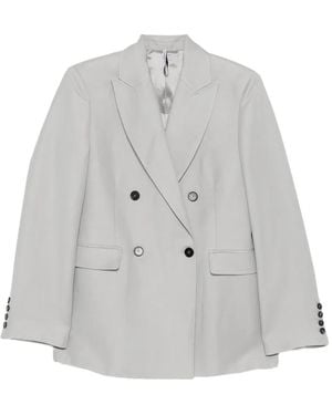 Liviana Conti Double-Breasted Buttoned Blazer - White