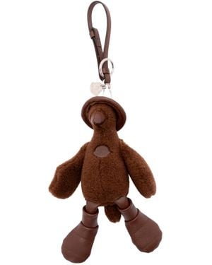 Moncler Monduck Textured Keyring - Brown
