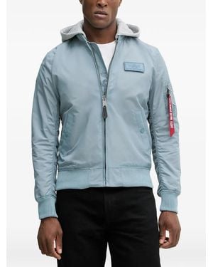 Alpha Industries Hooded Ma-1 Bomber Jacket - Blue