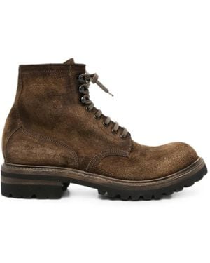 shotof Suede Combat Boots - Brown