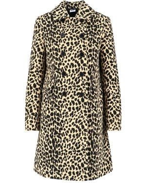 Aspesi Abrigo con doble botonadura y estampado de leopardo - Blanco