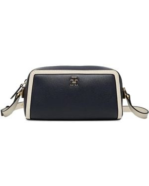 Tommy Hilfiger Logo-Plaque Monogram Strap Shoulder Bag - Blue