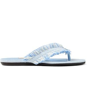 Jimmy Choo Bay Flat Fringed Sandals - White