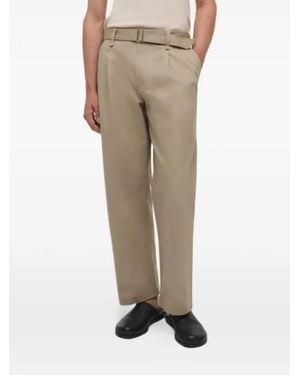 Jonathan Simkhai Belted Pleated Pants - Natural