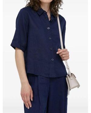 Benetton Hemd Mit Knopfleiste - Blau