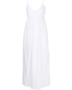 Bird & Knoll Ruffled Long Cotton Dress - White