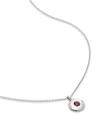 Monica Vinader January Birthstone Garnet Necklace - White