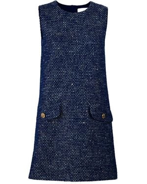 Carolina Herrera Tweed-Minikleid Mit Lurex - Blau
