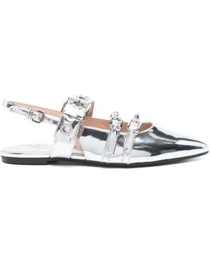 Ash Blondie Buckle-Detail Pointed Sandals - White