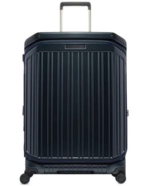 Piquadro Ribbed-Detail Suitcase - Blue