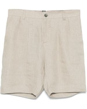 Sease Herringbone Bermuda Shorts - Natural