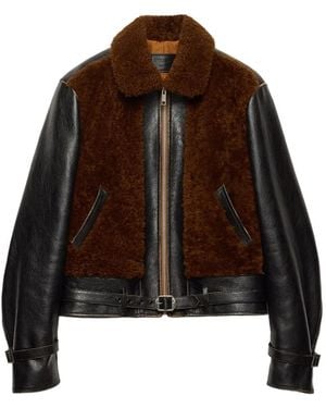 Prada Jacke Aus Shearling - Braun