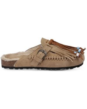Taji Mules Caribe À Franges - Brown