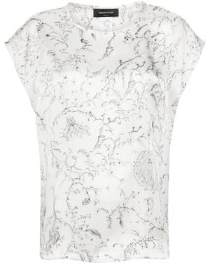 Fabiana Filippi Blusa Fabula Con Stampa - Bianco