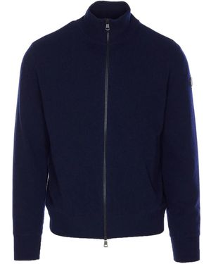 Moncler Logo-Patch Cardigan - Blue