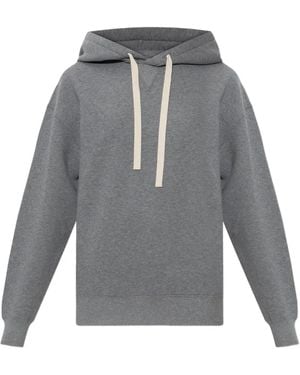 Jil Sander Logo-Print Drawstring Hoodie - Grey