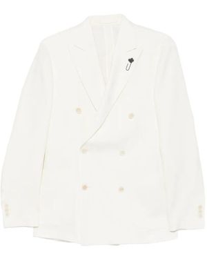 Lardini Double-Breasted Blazer - White