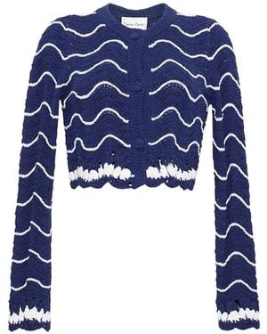 Cara Cara Louise Wave-Knit Cardigan - Blue