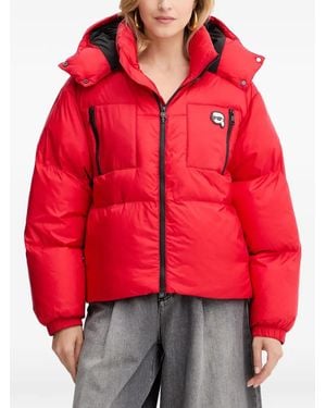 Karl Lagerfeld Doudoune À Patch Logo - Rouge