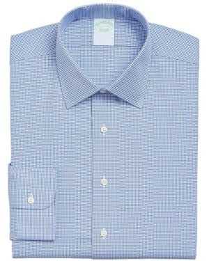 Brooks Brothers Plaid Slim Shirt - Blue