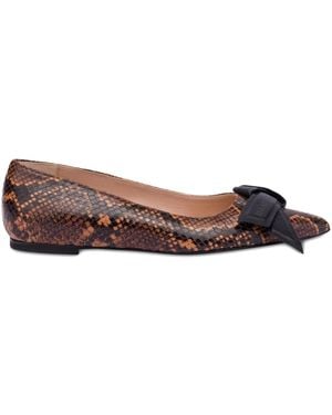 Love Moschino Ballerinas Mit Schlangen-Effekt - Braun