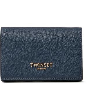 Twinset Portefeuille Pliant À Fermeture Zippée - Blue
