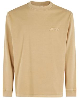 Autry Logo-Appliqué T-Shirt - Natural
