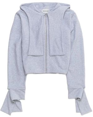 FIDAN NOVRUZOVA Jet Knotted-Cuff Hoodie - Blue