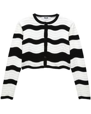 MSGM ウェーブパターン カーディガン - ブラック