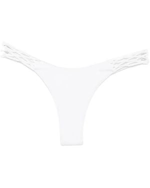 Frankie's Bikinis X Jennie Encore Braided-Strap Bikini Bottoms - White