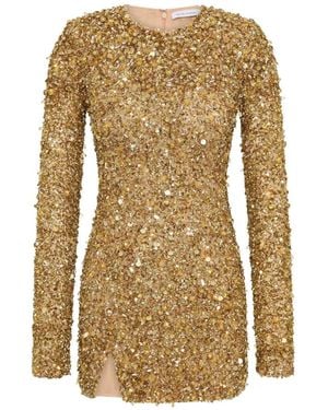 Rachel Gilbert Phillipe Sequin-Embellished Mini Dress - Natural