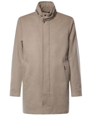 Moorer Cashmere High-Neck Coat - Natural