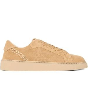 Etro Embroidered Suede Trainers - Natural