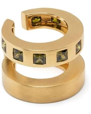 Tom Wood Arch Zirconia Double Cuff Earrings - Metallic