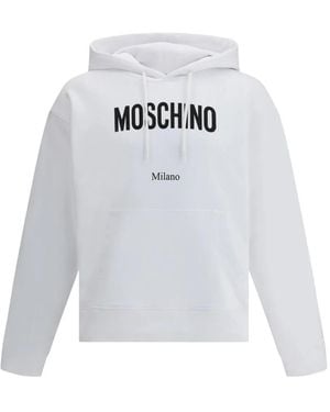 スウェット・トレーナー MOSCHINO Logo print sweatshirt White A17040228 Sweatshirt Crew-Neck Man MOSCHINO V1A1788 White with Logo