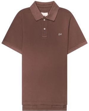 ERL Polo Con Logo Bordado - Marrón