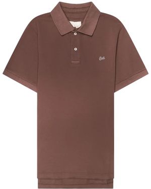 ERL Logo-Embroidered Polo Shirt - Brown