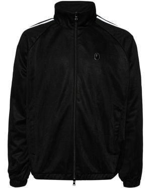 A Bathing Ape Chaqueta con cremallera y rayas - Negro