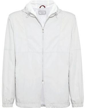 Brunello Cucinelli Veste À Logo Imprimé - White