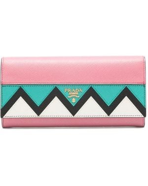 Prada Portemonnaie mit Zickzackmuster - Pink
