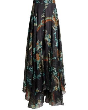 Etro Falda larga con estampado floral - Negro
