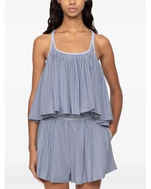 Sea Striped Tiered Top - Blue