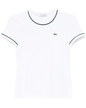 Lacoste Logo-Embroidered T-Shirt - White